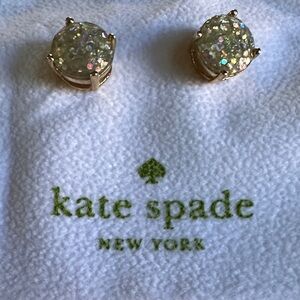 ♠️ Kate Spade Gold-Tone Iridescent Glitter Druzy Stud Earrings♠️